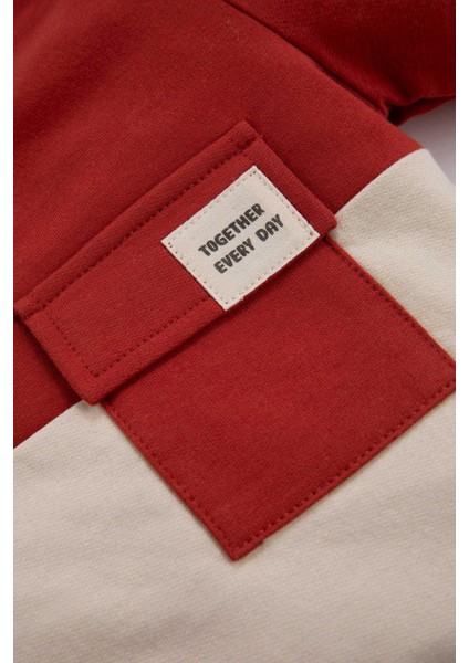 Erkek Bebek Bisiklet Yaka Renk Bloklu İçi Yumuşak Tüylü Sweatshirt A9753A523AU