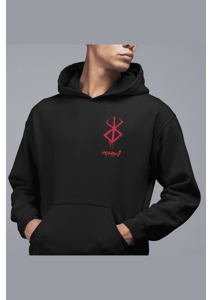 Berserk Logo Ön - Arka Baskılı Kapşonlu Sweatshirt fırsatları