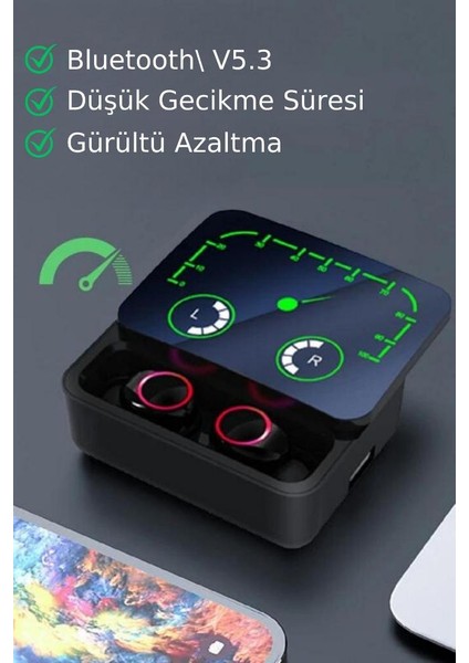M90 Max Bluetooth Kulaklık Powerbankli Hız Göstergeli Mikrofonlu Kulak Içi Oyuncu Kulaklık indirimleri