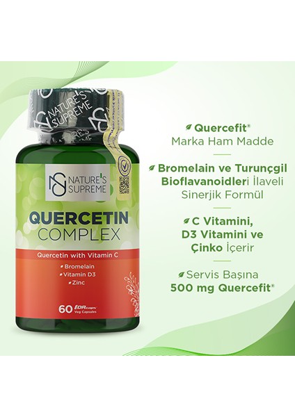 Nature's Supreme Quercetin Complex 60 Kapsül