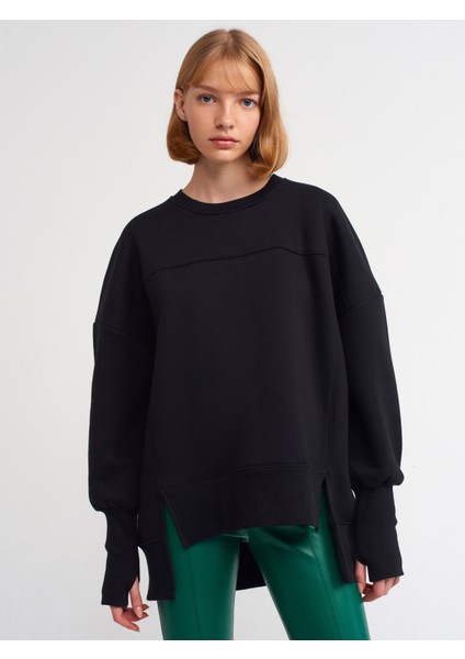 40111 Oversize Sweatshırt-Siyah