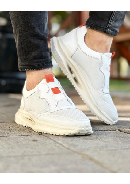 0348 Deri Beyaz Sneaker Erkek Ayakkabı