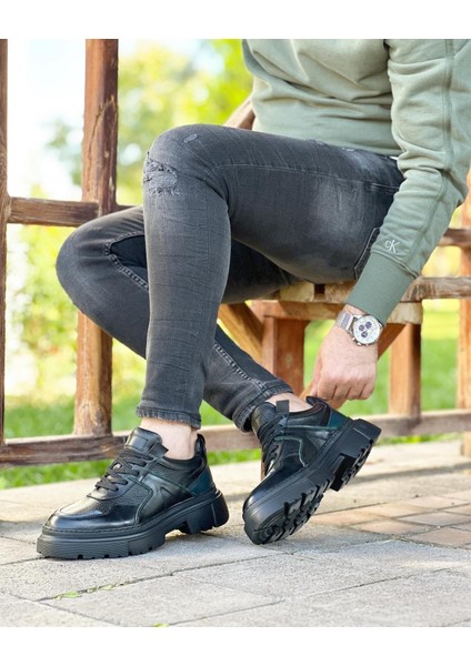 3223 Deri Siyah Casual Erkek Ayakkabı
