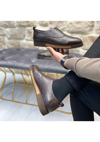 0796 Deri Kahverengi Casual Erkek Ayakkabı
