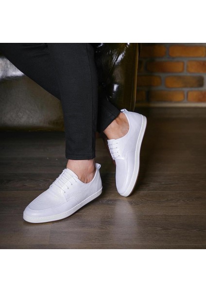 9015 Deri Beyaz Casual Erkek Ayakkabı