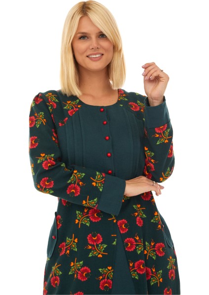 Pazen Petrol Çiçekli Sonbahar ve Kışlık Elbise fiyatları