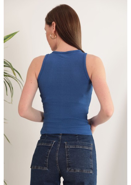 Kaşkorse Kumaş Halter Yaka Kadın Bluz-Saks fırsatları