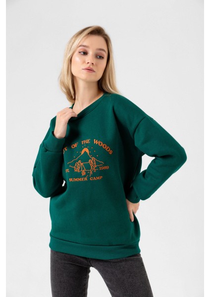 Kadın Woods Nakış 3ip Sıfıryaka Sweat