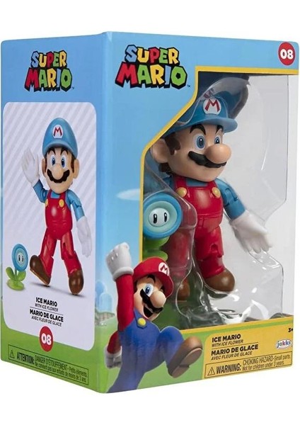 Nintendo Super Mario Figürü Buz Mario ve Çiçek Lisanslı 10 cm