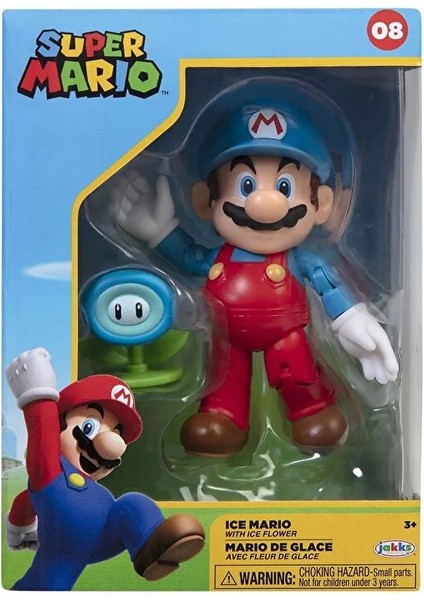 Nintendo Super Mario Figürü Buz Mario ve Çiçek Lisanslı 10 cm