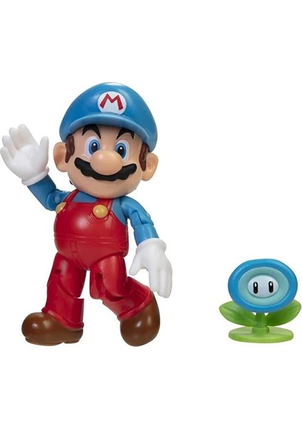 Nintendo Super Mario Figürü Buz Mario ve Çiçek Lisanslı 10 cm