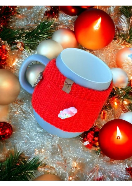 Mugme Düğmeli Eğleceli Hediyelik Bardak Fincan Termos Mug Tutucu Giysisi