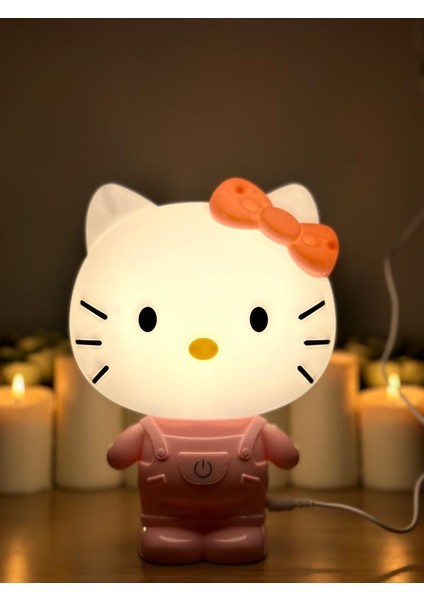 Hello Kitty Dokunmatik Ayarlanabilir Işıklı Masa Lambası