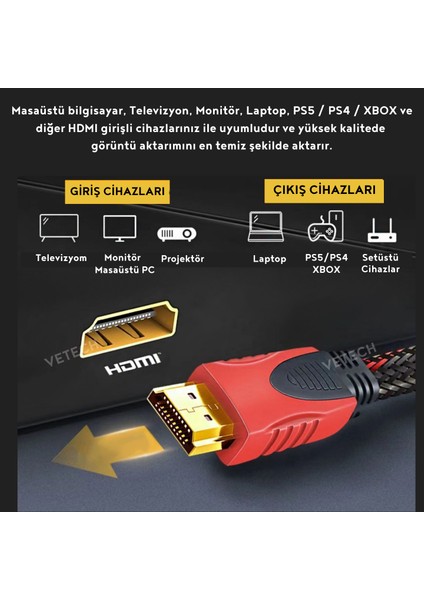 3 Metre HDMI Kablo Full Hd Tv Monitör Uydu Alıcısı Pc Uyumlu HDMI Kablosu