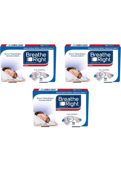 Breathe Right Burun Bantları Extra 10'lu 3 Kutu