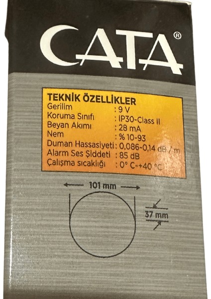 CT-9451 85 Desibel Hassas Algılamalı Pilli Duman Dedektörü (2 Adet)