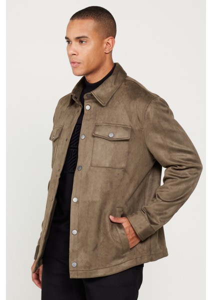 ALTINYILDIZ CLASSICS Erkek Haki Standart Fit Normal Kesim Gömlek Yaka Mont fırsatları