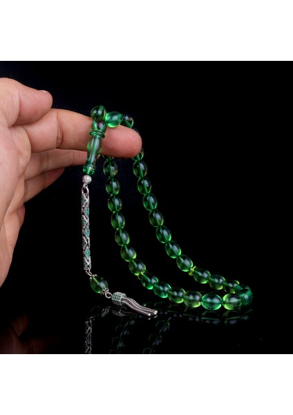 Gümüş Zirkon Taş Püsküllü Karayip Damla Kehribar Tesbih fiyatları