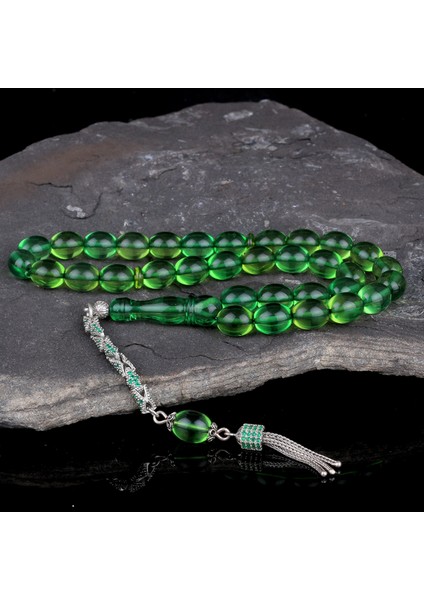 Gümüş Zirkon Taş Püsküllü Karayip Damla Kehribar Tesbih modelleri