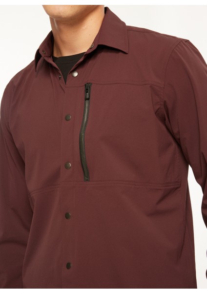 Basic Gömlek Yaka Düz Bordo Erkek Gömlek F3WM-GML171 fırsatları