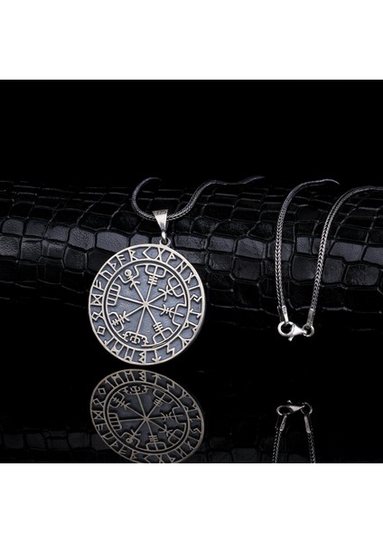 925 Ayar Gümüş Viking Pusulası Yön Model Kolye