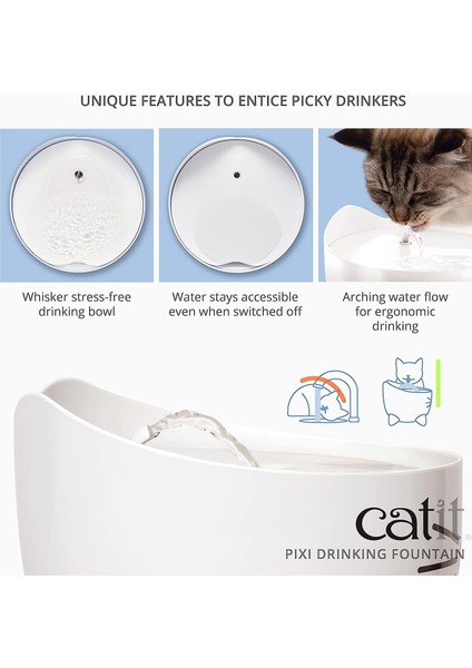 Pixi Fountain Çelik Hazneli Kedi Köpek İçin Otomatik Su Kabı 2 Lt fırsatları