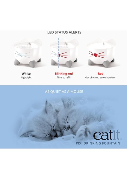 Pixi Fountain Çelik Hazneli Kedi Köpek İçin Otomatik Su Kabı 2 Lt indirimleri