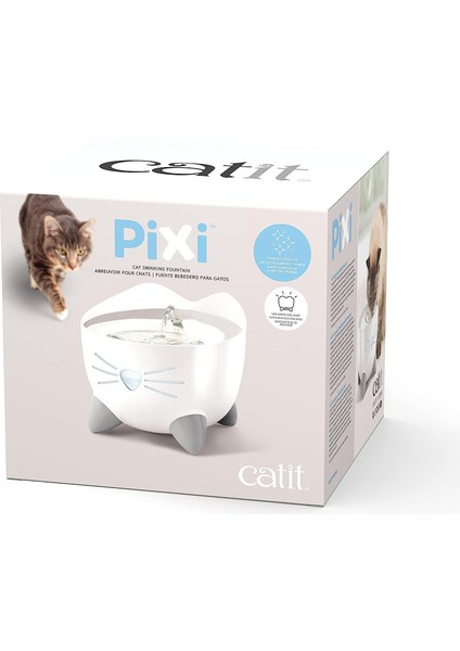 Pixi Fountain Çelik Hazneli Kedi Köpek İçin Otomatik Su Kabı 2 Lt