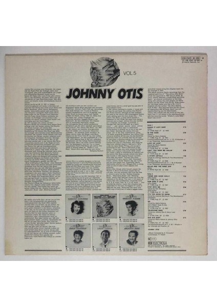 Johnny Otis Rock'n'roll History Vol.5 Lp Plak (Orjinal Alman Baskı)