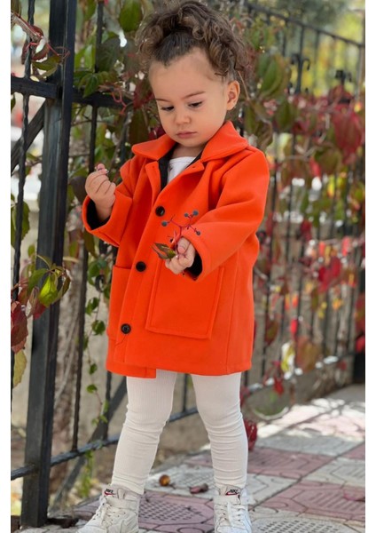 Kız Çocuk Kışlık Kaşe Kaban - Orange modelleri