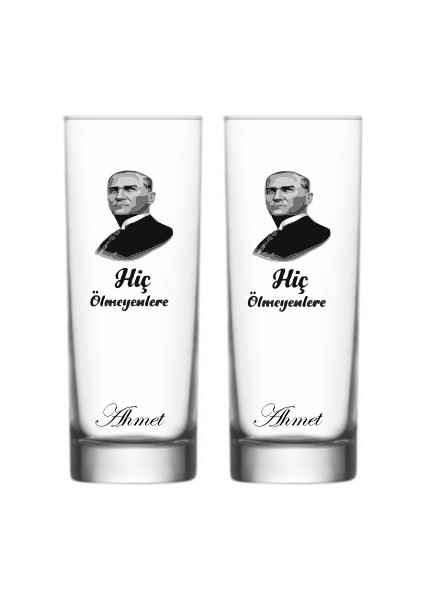 Blackbonds Kişiye Özel Isimli Hiç Ölmeyenlere Baskılı Vodka Votka ve Meşrubat Bardağı 2 Li