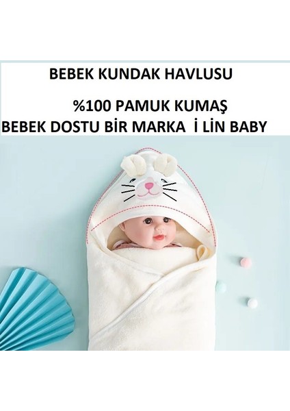 Pamuk Bebek Kundak Havlusu, Nakışlı Bebek Havlusu, Bebek Havlusu 75X75CM modelleri
