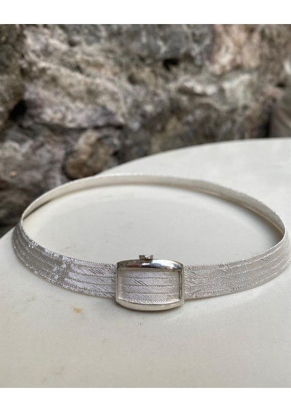 Kadın Gümüş Trabzon Hasır 5 Sıra Gerdanlık