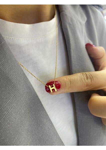 Kadın Gümüş Harf Kolye