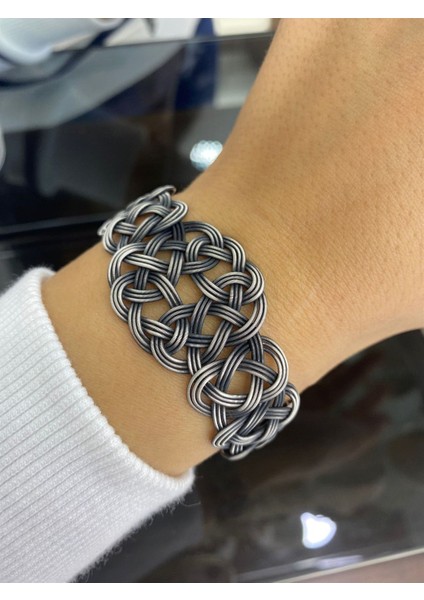 Kadın Gümüş Oksitli Aşk Düğümü Kazaziye Bileklik fırsatları