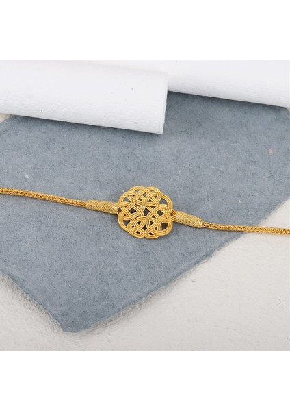 Kadın Gümüş Altın Kaplama Kazaziye Bileklik