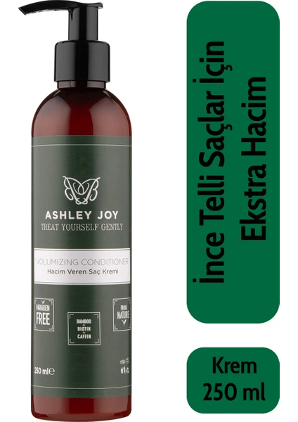 Ashley Joy İnce Telli Saçlar Için Hacim Veren Dolgunlaştırıcı Biotin,kafein Içeren Saç Kremi 250 ML