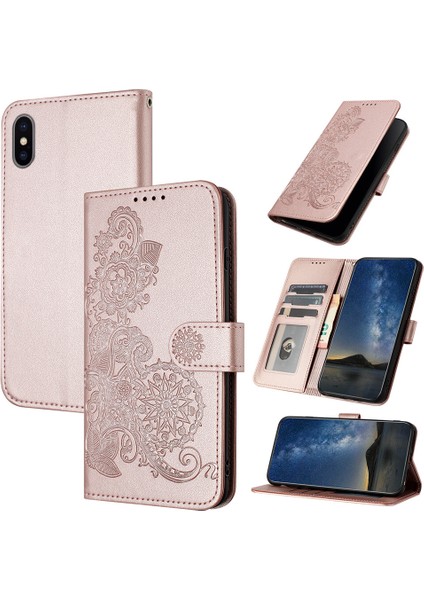 iPhone Xs Max Flip Deri Manyetik Koruyucu Cüzdan Bilek Kayışı Telefon Kılıfı (Yurt Dışından)