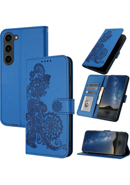 Samsung Galaxy S23 Flip Deri Manyetik Koruyucu Cüzdan Bilek Kayışı Telefon Kılıfı (Yurt Dışından)