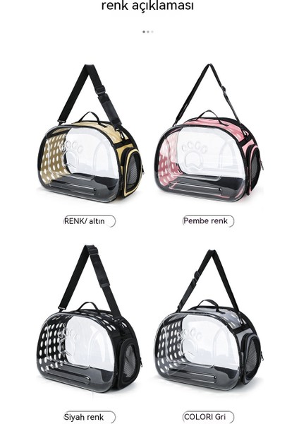 Qıchu Moda Şeffaf Kedi Çantası Tote Omuz Nefes Köpek Outing Omuz Crossbody Çanta Katlanabilir Çok Kullanımlı Pet Çanta (Yurt Dışından) fırsatları