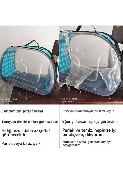 Qıchu Moda Şeffaf Kedi Çantası Tote Omuz Nefes Köpek Outing Omuz Crossbody Çanta Katlanabilir Çok Kullanımlı Pet Çanta (Yurt Dışından) indirimleri
