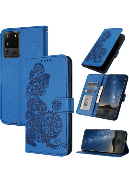 Samsung Galaxy S20 Ultra Flip Deri Manyetik Koruyucu Cüzdan Bilek Kayışı Telefon Kılıfı (Yurt Dışından)