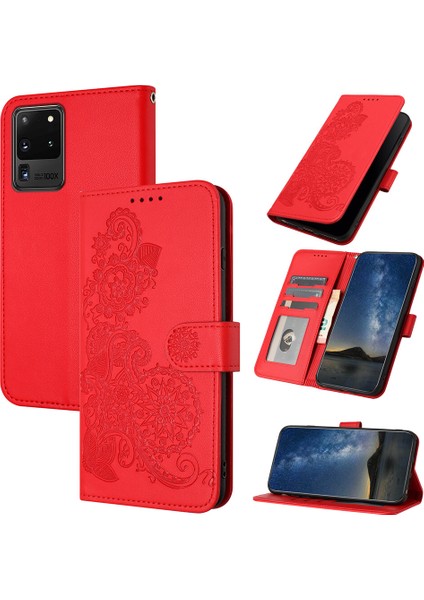 Samsung Galaxy S20 Ultra Flip Deri Manyetik Koruyucu Cüzdan Bilek Kayışı Telefon Kılıfı (Yurt Dışından)