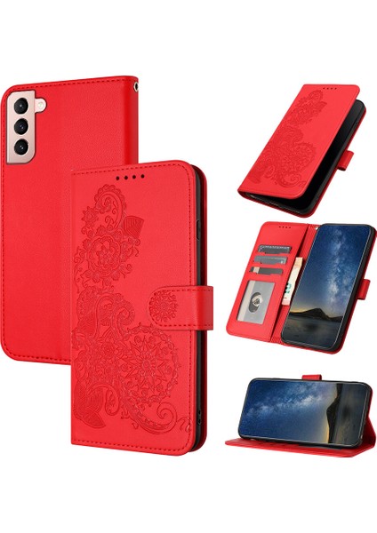 Samsung Galaxy S21 Flip Deri Manyetik Koruyucu Cüzdan Bilek Kayışı Telefon Kılıfı (Yurt Dışından)