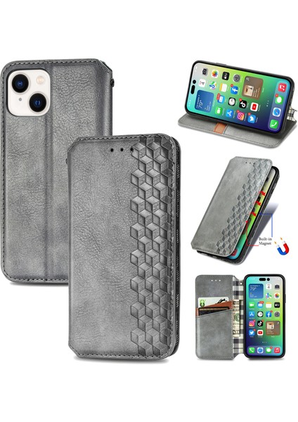 iPhone 14 Plus Kart Tutuculu Cüzdan Pu Deri Çevirme Çubuğu Telefon Kılıfı (Yurt Dışından)