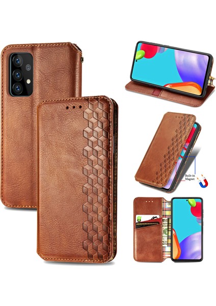 Samsung Galaxy A72 Kart Tutuculu Cüzdan Pu Deri Çevirme Çubuğu Telefon Kılıfı (Yurt Dışından)