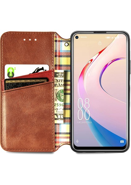Oukitel C21 Pro Kart Tutuculu Cüzdan Pu Deri Çevirme Çubuğu Telefon Kılıfı (Yurt Dışından)