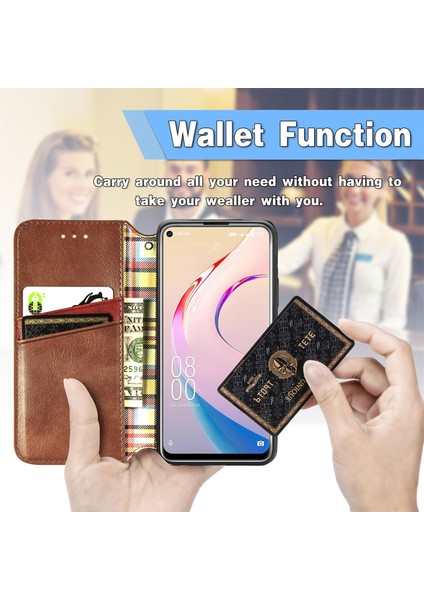 Oukitel C21 Pro Kart Tutuculu Cüzdan Pu Deri Çevirme Çubuğu Telefon Kılıfı (Yurt Dışından)