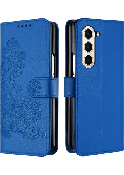 Samsung Galaxy Z Fold 5 Flip Deri Manyetik Koruyucu Cüzdan Bilek Kayışı Telefon Kılıfı (Yurt Dışından)