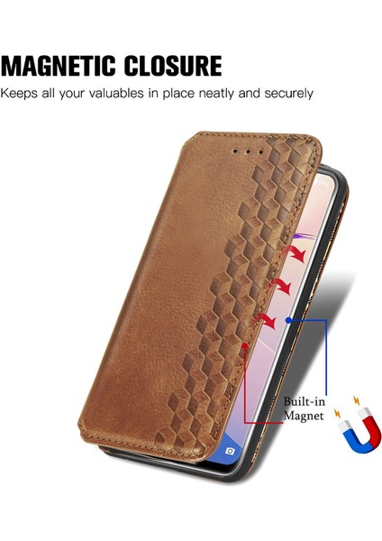 Oukitel C21 Pro Kart Tutuculu Cüzdan Pu Deri Çevirme Çubuğu Telefon Kılıfı (Yurt Dışından)